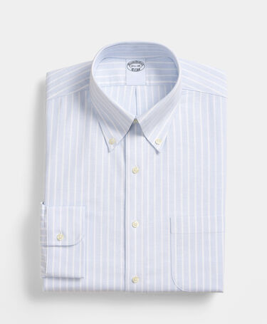Brooks Brothers Camisa Regular Fit Non-Iron Oxford con Cuello Button Down Azul