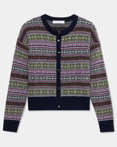Brooks Brothers Fair-Isle-Cardigan aus Lammwolle Mittelgrau Brooks Brothers Fair-Isle-Cardigan aus Lammwolle Mittelgrau