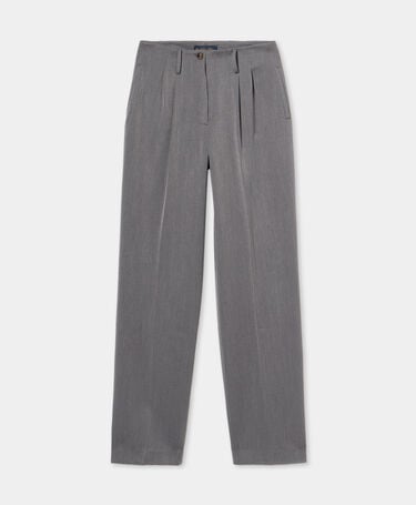 Brooks Brothers Pantaloni a Gamba Larga con Pieghe Grigio