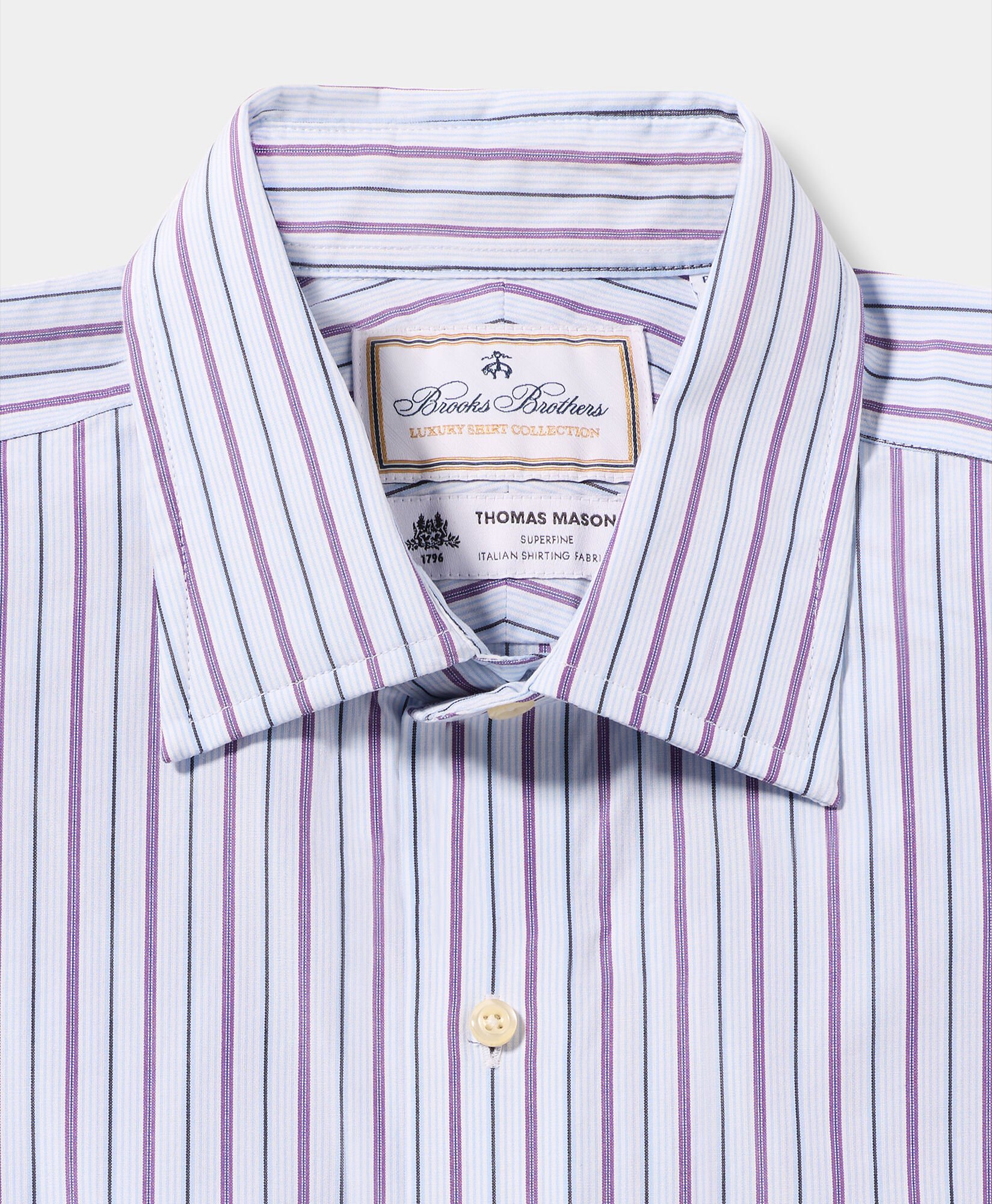 Thomas Mason Striped Regular Fit Cotton Shirt with Ainsley Collar