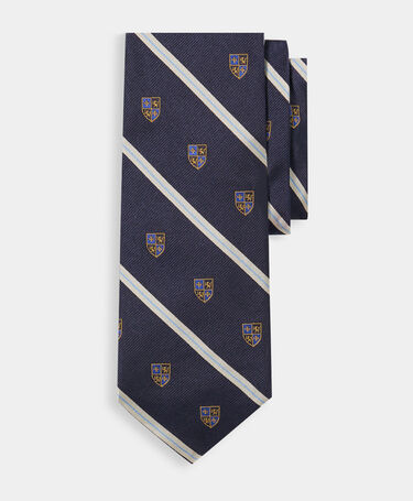Brooks Brothers Cravate Régimentaire en Soie avec Emblème Bleu Marine