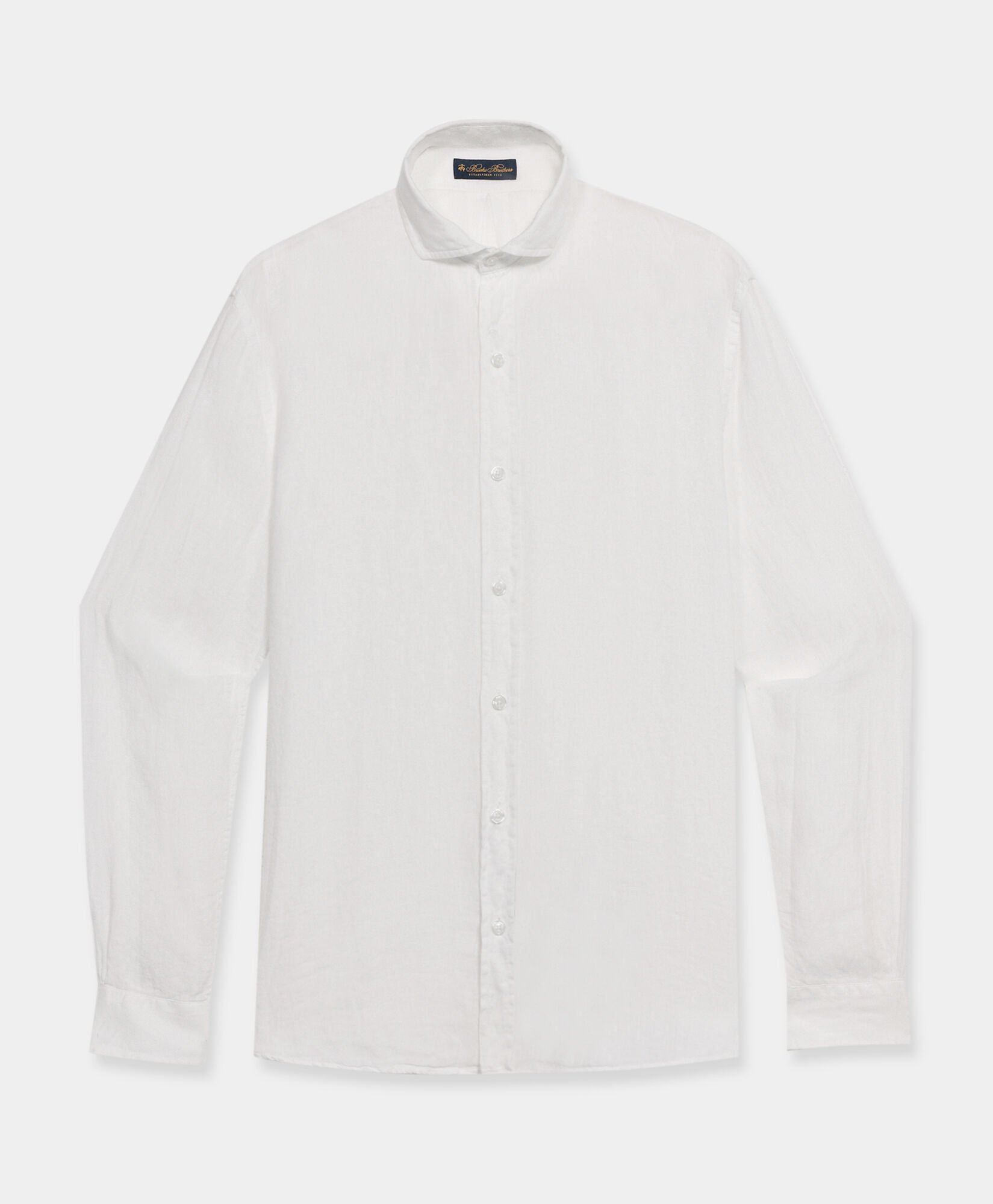Slim Fit Linen Shirt with Spread Collar