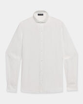 Brooks Brothers Slim Fit Linen Shirt with Spread Collar White