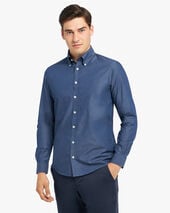 Brooks Brothers Slim Fit Denim Twill Button Down Shirt Blue