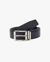 Brooks Brothers Navy Blue Grained Leather Belt Navy