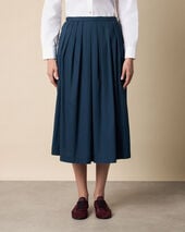 Brooks Brothers Pleated Twill Midi Skirt Navy