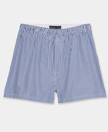 Brooks Brothers Striped Cotton Boxer Navy
