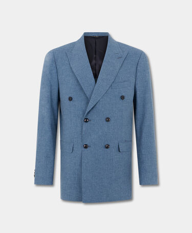 Brooks Brothers Double Breasted Tropical Virgin Wool Blazer Denim