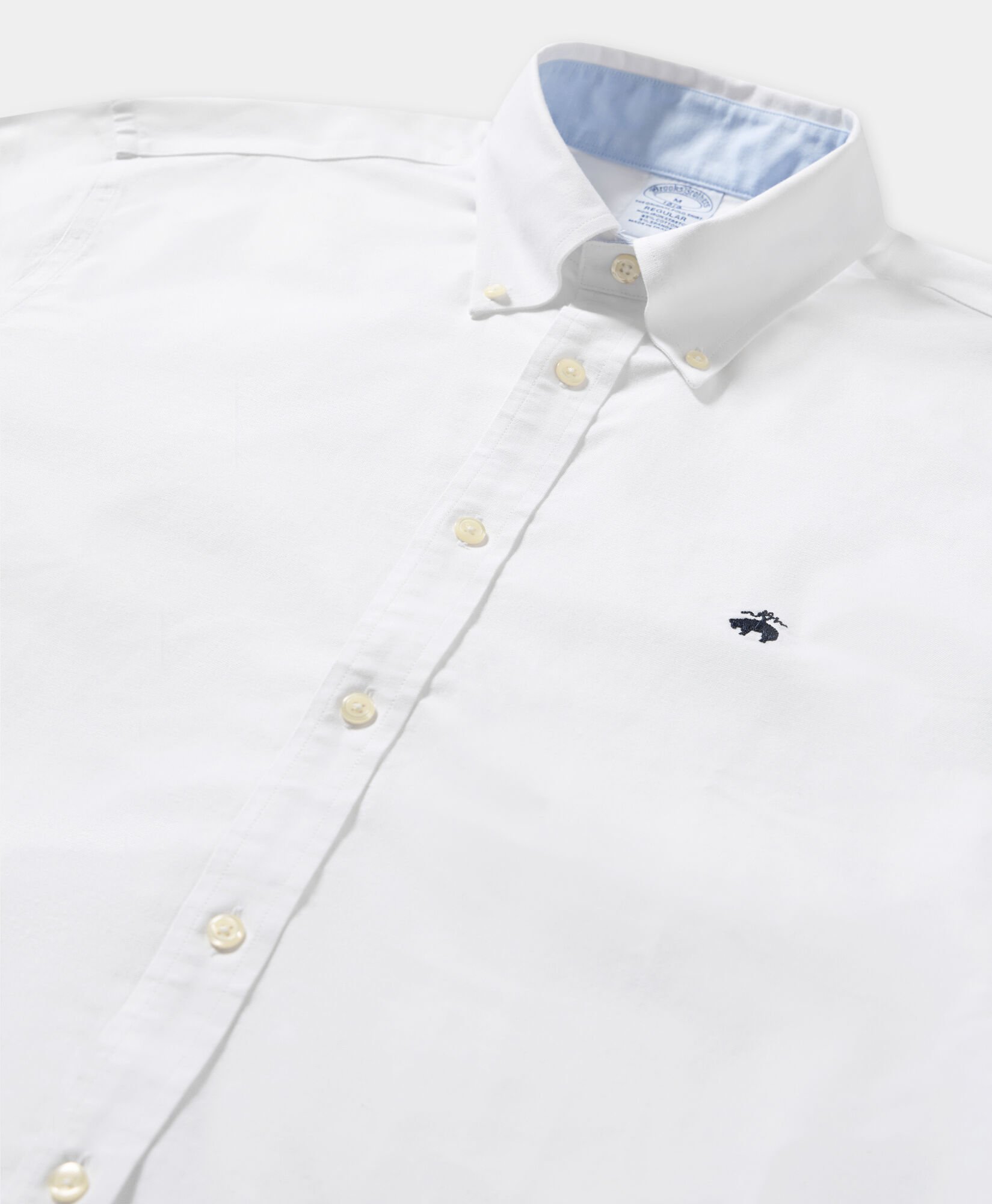 Camicia Regular Fit in Oxford Non-Iron con Collo Button Down