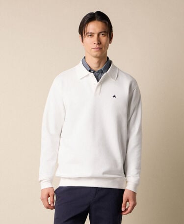 Brooks Brothers Cotton Polo Sweatshirt White