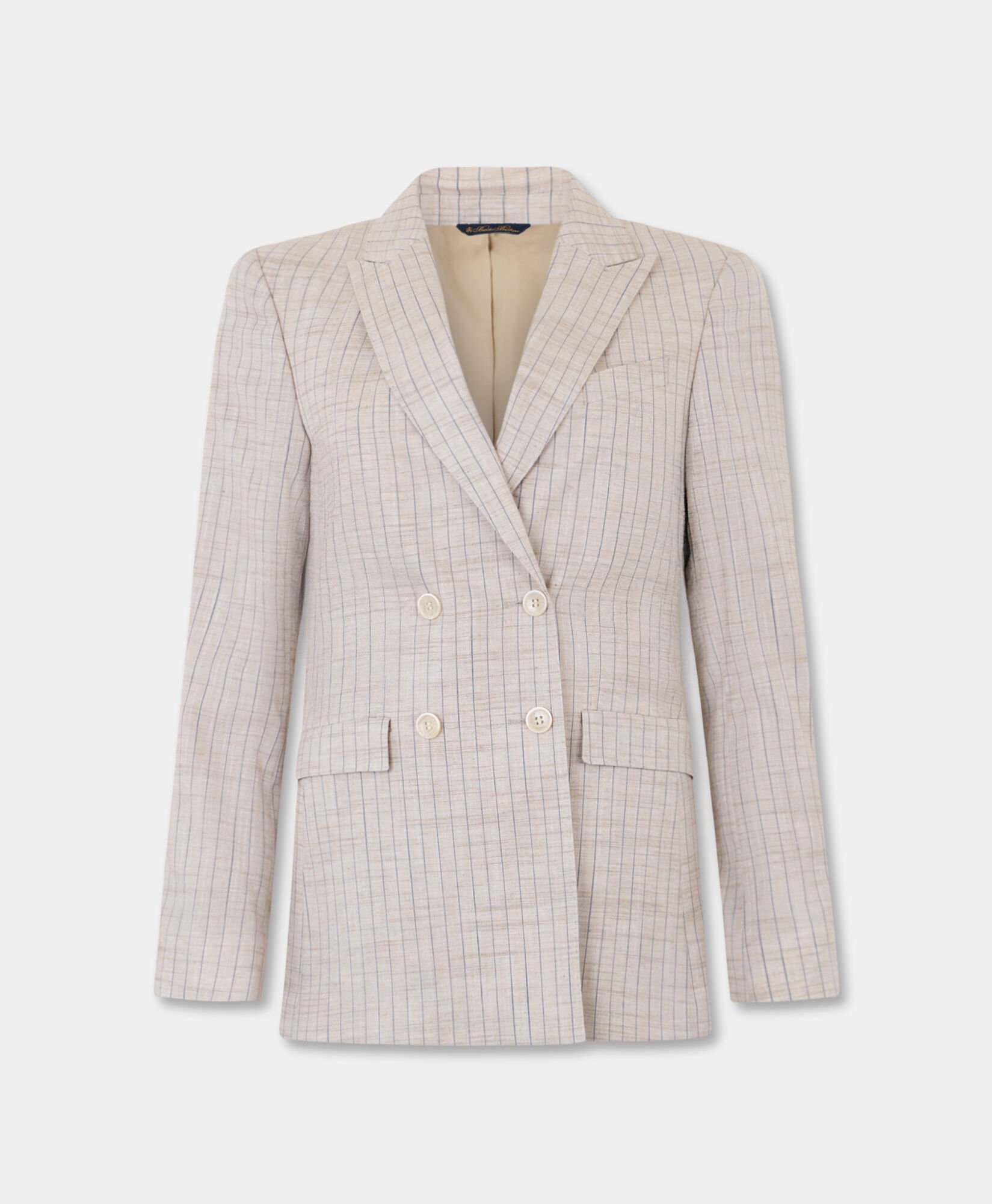 Pinstripe Cotton Blend Blazer