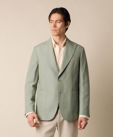 Brooks Brothers Blazer en Coton-Lin Sauge