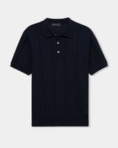 Brooks Brothers Cotton-Linen Knit Polo Navy