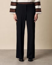 Brooks Brothers Wide-Leg Virgin Wool Pants Black