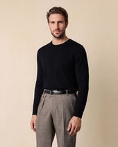 Brooks Brothers Rundhalspullover aus Merinowolle Schwarz