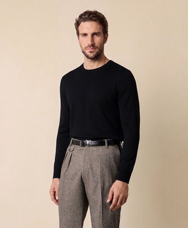 Brooks Brothers Rundhalspullover aus Merinowolle Schwarz