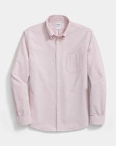 Brooks Brothers Regular Fit Washed Striped Oxford Shirt with Button Down Collar Red