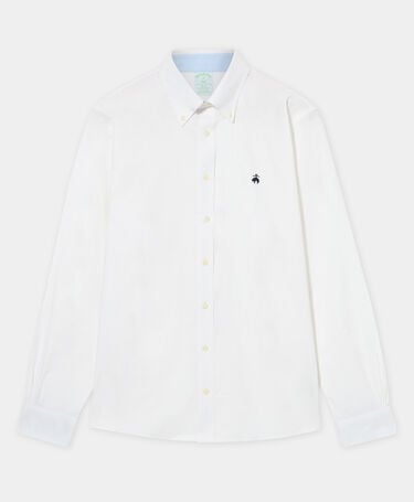 Brooks Brothers Slim Fit Oxford Non-Iron Button Down Shirt Open White