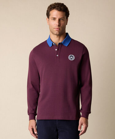 Brooks Brothers Polo Bawełniane z Haftowanym Logo Bordowy