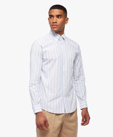 Brooks Brothers Friday Regular Fit Hemd aus Popeline mit Button Down Kragen Hell-/Pastellblau