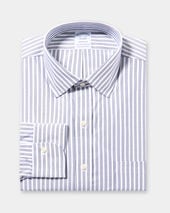 Brooks Brothers Regular Fit Non-Iron Striped Supima Cotton Shirt with Ainsley Collar Navy
