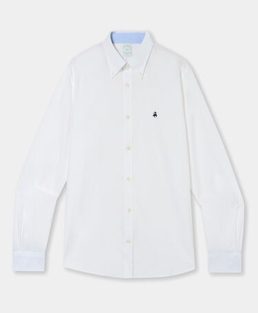 Brooks Brothers Slim Fit Shirt with Button Down Collar White