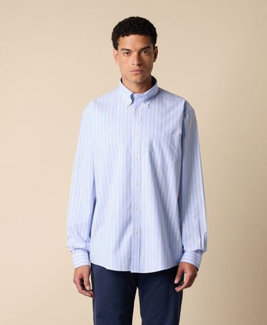 Brooks Brothers Regular Fit Non-Iron Cotton Shirt with Button Down Collar Light Blue