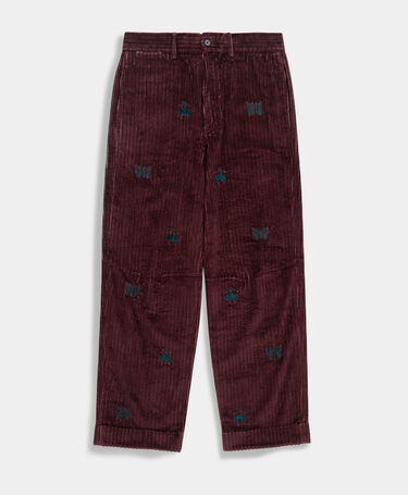 Brooks Brothers Brooks Brothers x Needles - Bestickte Hose aus Cordsamt Burgunderrot