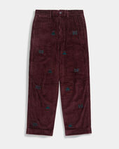 Brooks Brothers Brooks Brothers x Needles - Bestickte Hose aus Cordsamt Burgunderrot Brooks Brothers Brooks Brothers x Needles - Bestickte Hose aus Cordsamt Burgunderrot