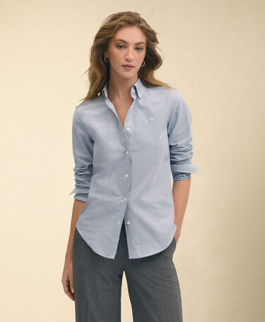 Brooks Brothers Classic Fit Oxford Shirt with Button Down Collar Blue