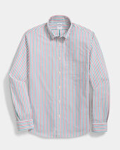 Brooks Brothers Chemise Friday à Rayures avec Col Button Down Vert et Rouge