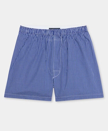 Brooks Brothers Micro Check Cotton Boxer Blue