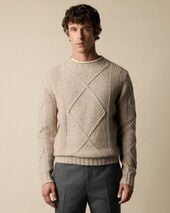 Brooks Brothers Donegal Wool Blend Crewneck Natural
