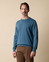Brooks Brothers Pull Col Rond en Coton Makò Denim