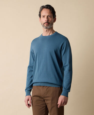 Brooks Brothers Pull Col Rond en Coton Makò Denim