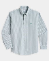 Brooks Brothers Regular Fit Non-Iron Shirt with Button Down Collar Green Brooks Brothers Regular Fit Non-Iron Shirt with Button Down Collar Green