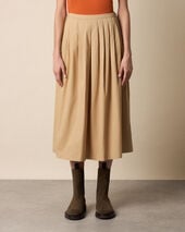 Brooks Brothers Midi-Plissé-Rock aus Baumwoll-Twill Beige