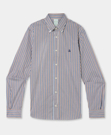 Brooks Brothers Slim Fit Shirt with Button Down Collar Cocoa