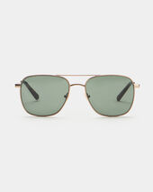 Brooks Brothers Okulary Przeciwsłoneczne Pilotki Matowe Złoto Ciemnozielony