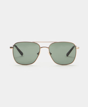 Brooks Brothers Okulary Przeciwsłoneczne Pilotki Matowe Złoto Ciemnozielony