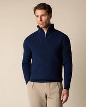 Brooks Brothers Half Zip Merino Wool Sweater Navy