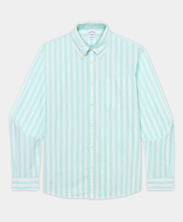 Brooks Brothers Camisa Friday Regular Fit de Popelina con Cuello Button Down Celeste