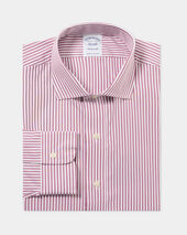 Brooks Brothers Regular Fit Cotton Shirt with English Collar Dark Purple