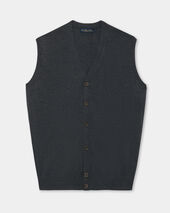 Brooks Brothers Buttoned Sweater Vest Charcoal