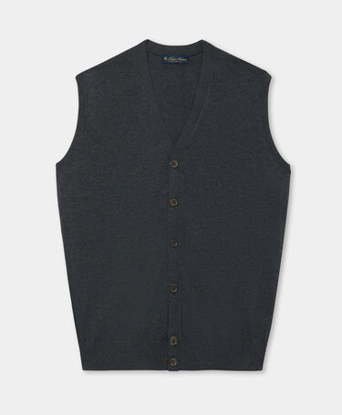 Brooks Brothers Buttoned Sweater Vest Charcoal