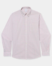 Brooks Brothers Regular Fit Poplin Friday Shirt with Button Down Collar Red and Blue