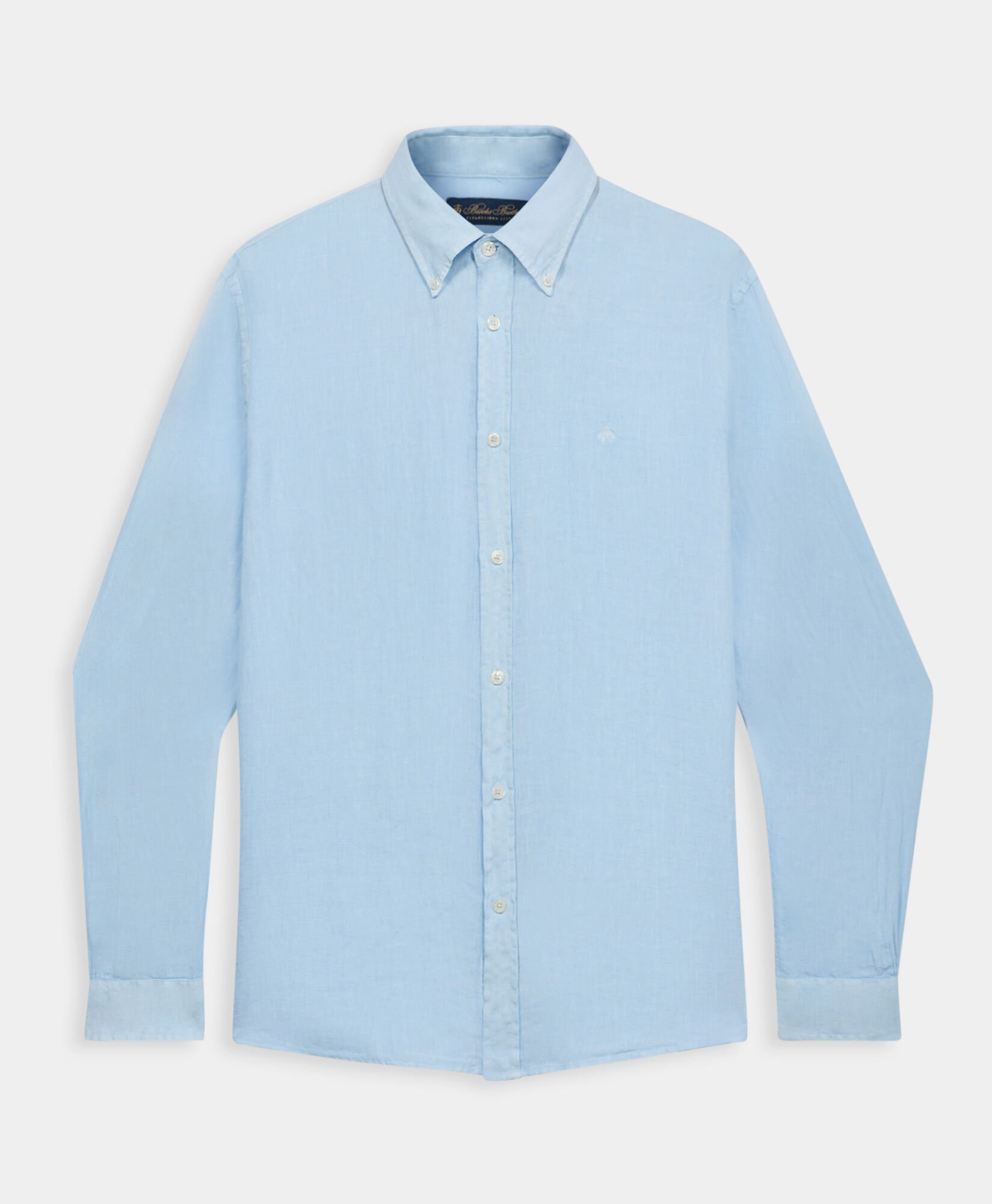 Slim Fit Linen Shirt with Button Down Collar