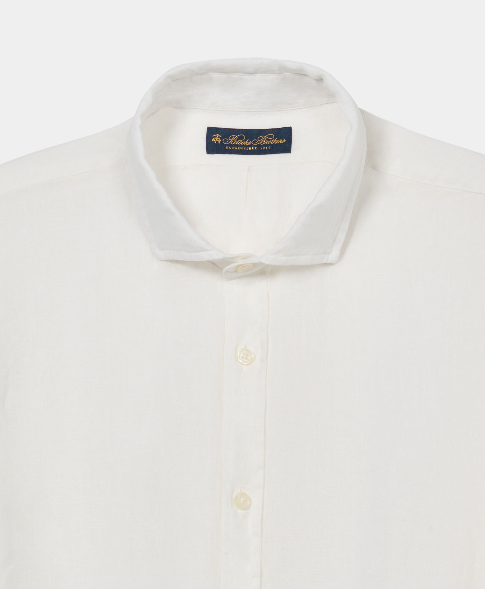 Regular Fit Linen Shirt with Spread Collar