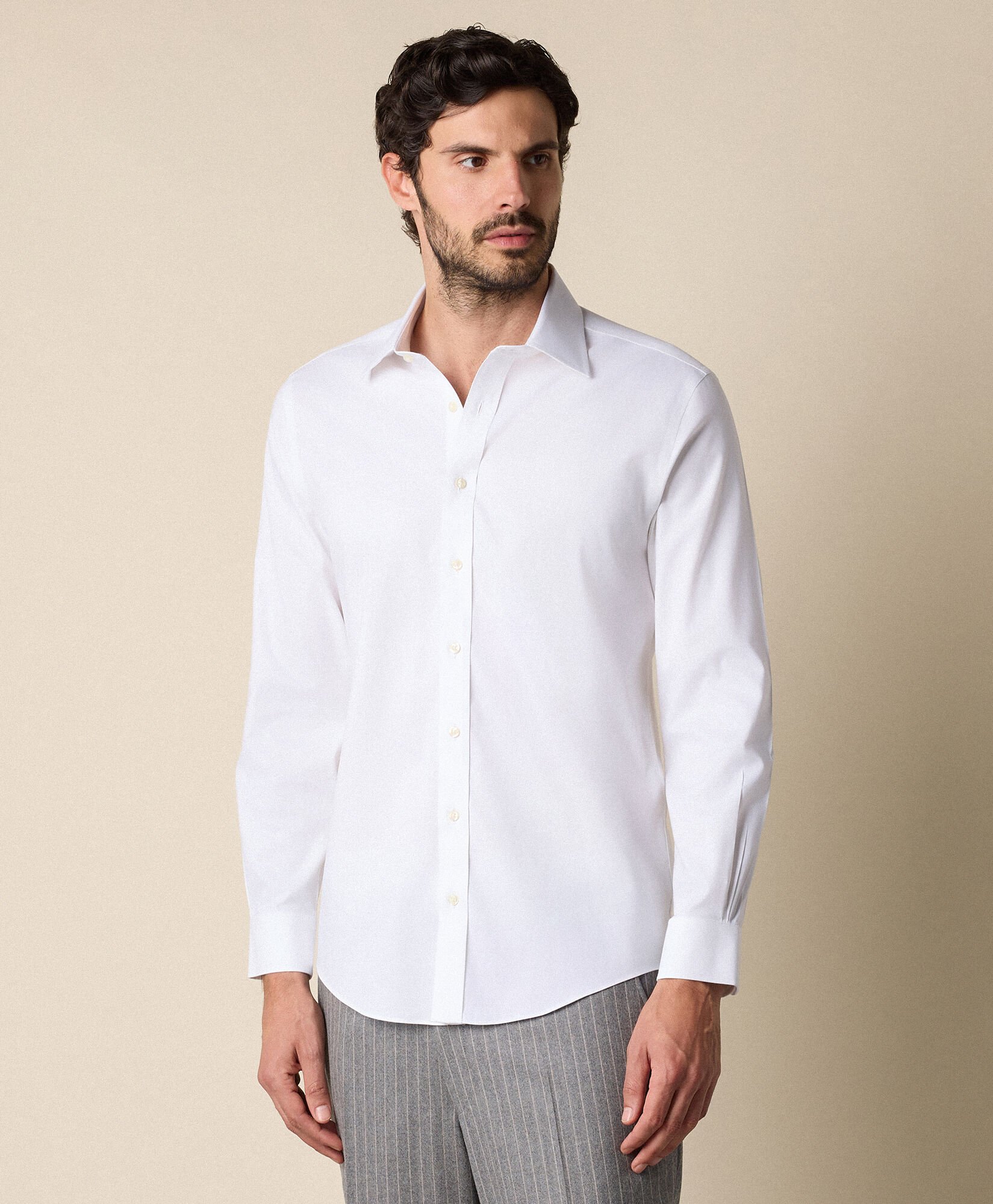 Slim Fit Non-Iron Oxford Shirt with Ainsley Collar