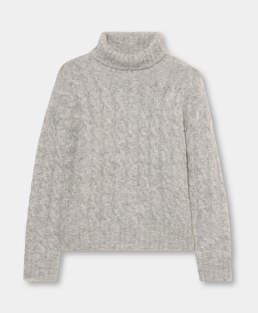 Brooks Brothers Brushed Lambswool Turtleneck Grey Melange